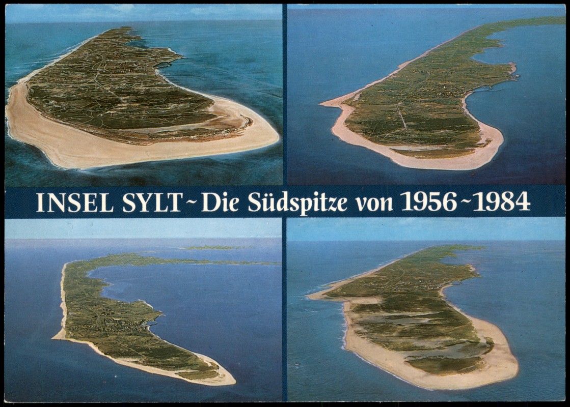 zoom: Image side vintage Postcard from 1984: Luftaufnahmen Hörnumer Südspitze im Wandel der Zeit 1956-1984:: Insel Sylt