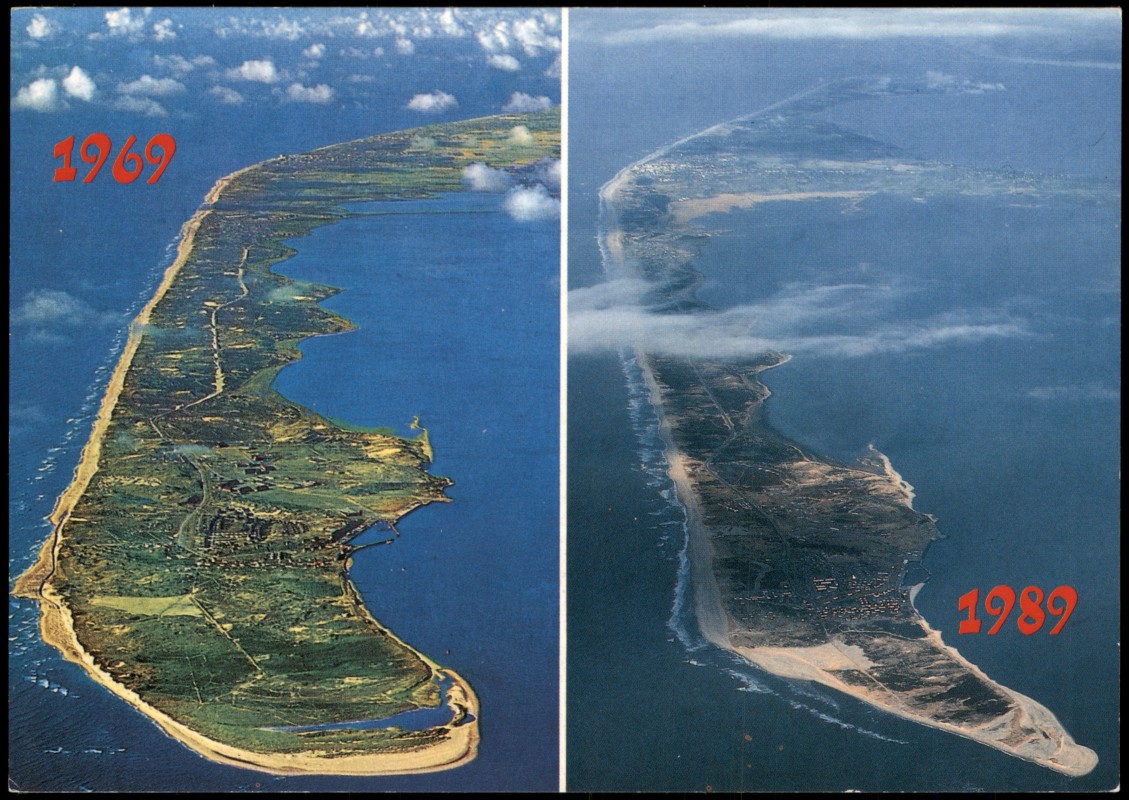 zoom: Image side vintage Postcard from 1992: Luftaufnahmen-Vergleich 1969-1989:: Insel Sylt