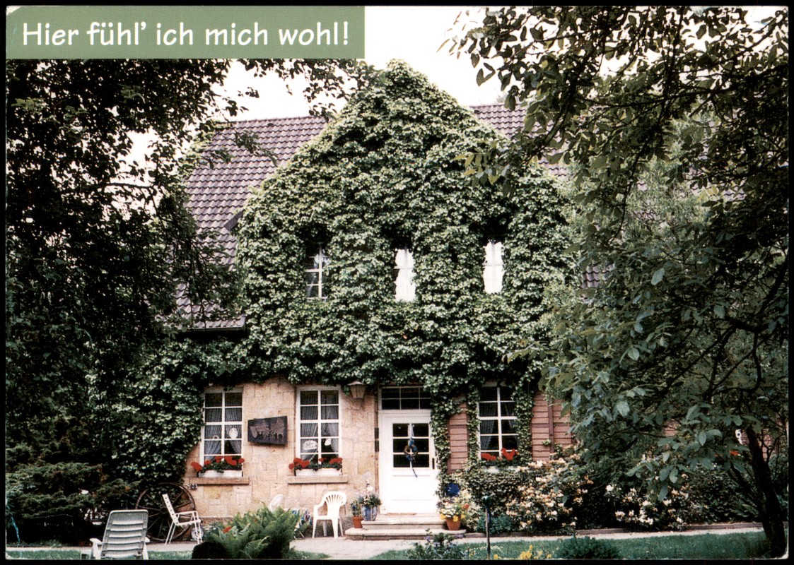 zoom: Image side vintage Postcard from 1998: Landhaus-Pension Upmeyer Dorfstraße:: Tecklenburg