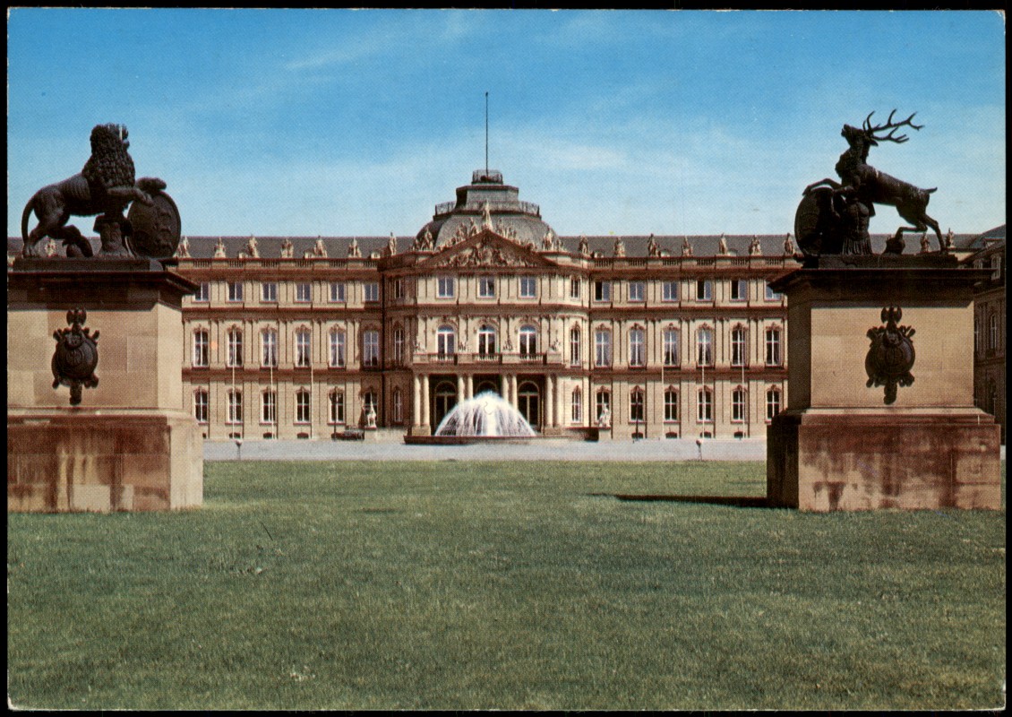 vergrößern: Bildseite historische Ansichtskarte von 1965: Neues Schloss:: Stuttgart