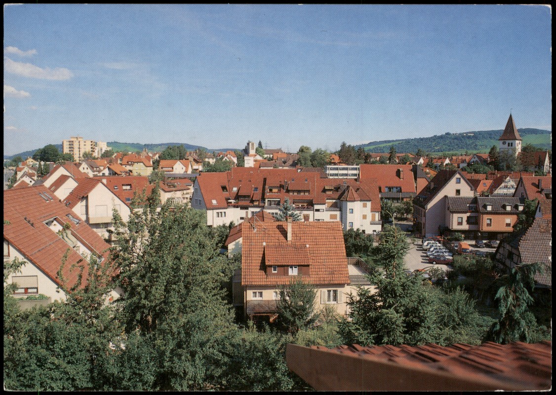 vergrößern: Bildseite historische Ansichtskarte von 1980: Panorama-Ansicht:: Endersbach-Weinstadt