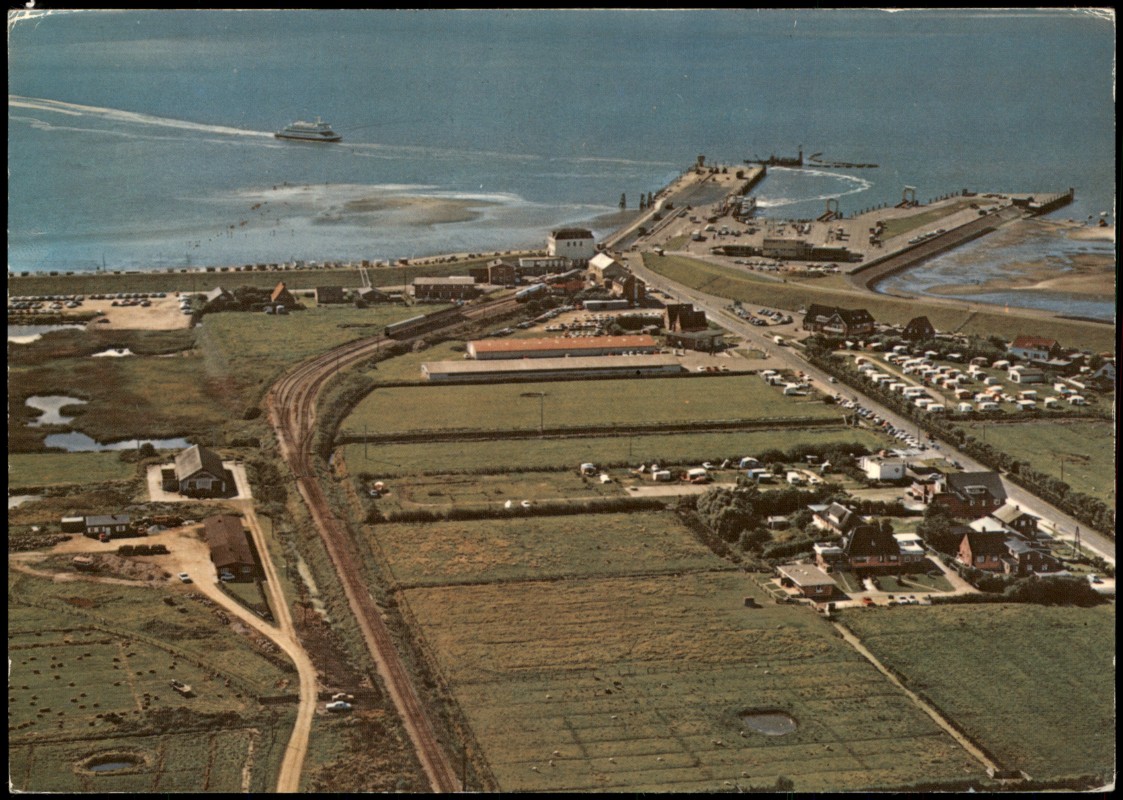 zoom: Image side vintage Postcard from 1970: Luftbild Luftaufnahme:: Dagebüll