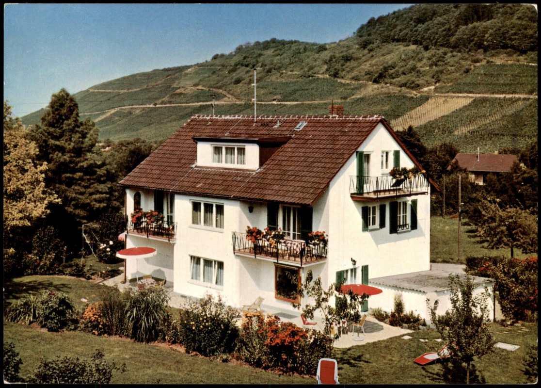 zoom: Image side vintage Postcard from 1965: Appartementhaus Kübler Hohlenweg:: Badenweiler