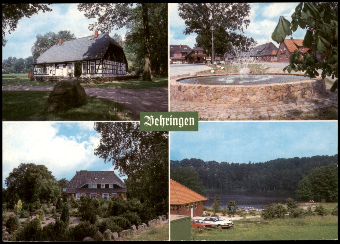 zoom: Image side vintage Postcard from 1975: Mehrbildkarte u.a. Rieckmann`s Gasthaus, Hotel, Restaurant Niedersachsen Hof:: Behringen-Bispingen