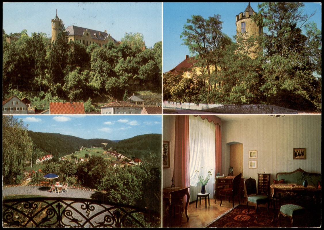 zoom: Image side vintage Postcard from 1980: Mehrbildkarte, Freizeitheim (Schloß)::
