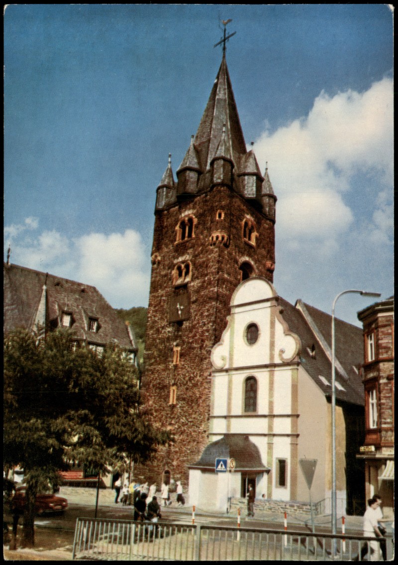 zoom: Image side vintage Postcard from 1975: Pfarrkirche St. Michael (mit Informationen Diverse):: Bernkastel-Berncastel-Cues