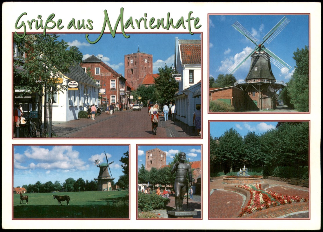 zoom: Image side vintage Postcard from 2000: Grüße aus Marienhafe Mehrbild-AK Ortsansichten:: Marienhafe