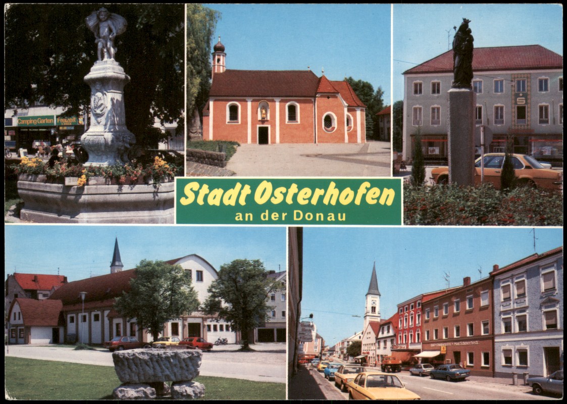 vergrößern: Bildseite historische Ansichtskarte von 1985: Mehrbildkarte, Ortsteil Dackeldorf Gergweis:: Osterhofen