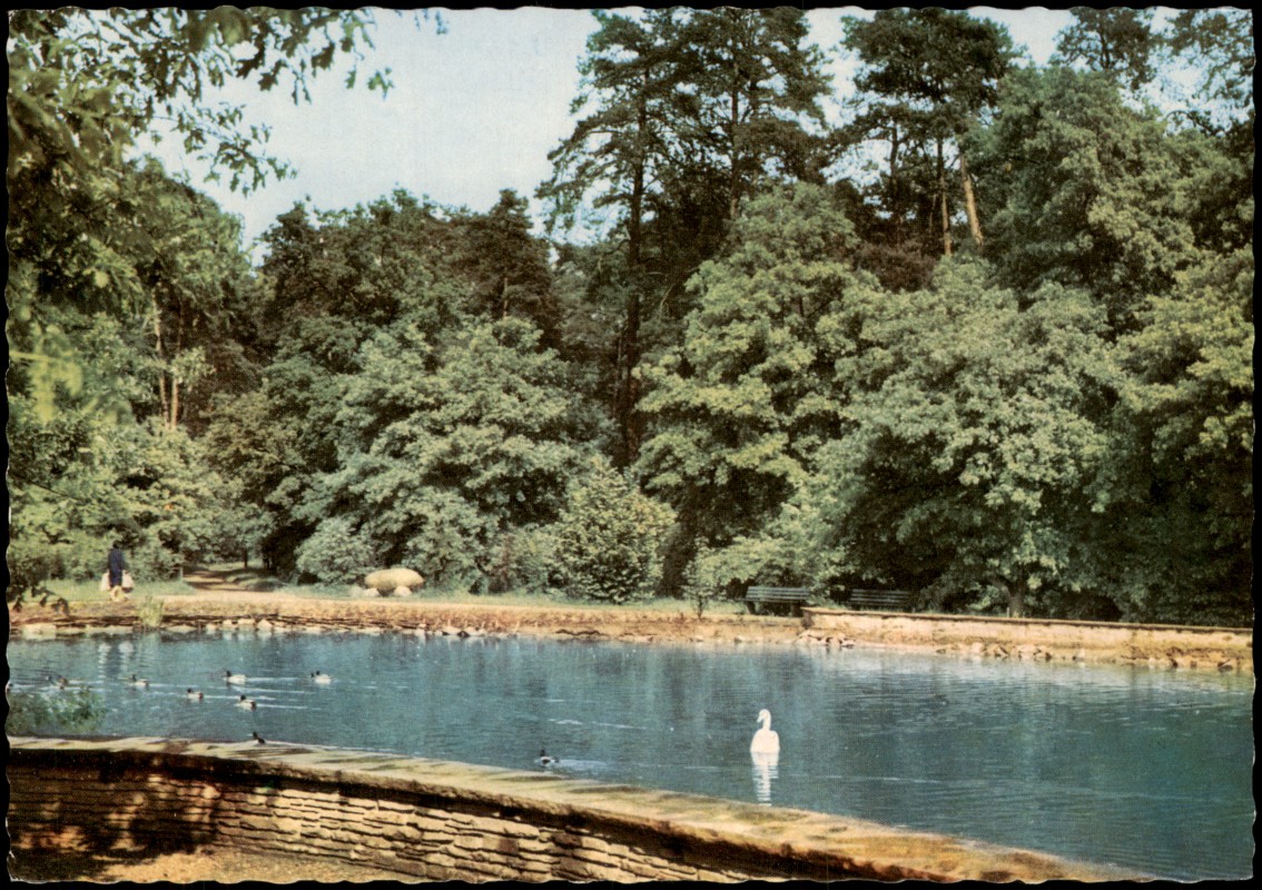 zoom: Image side vintage Postcard from 1966: Partie im Ostpark:: Rüsselsheim