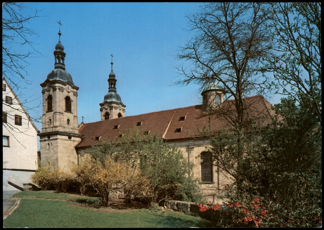 zoom: Image side vintage Postcard from 1980: Stiftskirche St. Nikolaus:: Spalt
