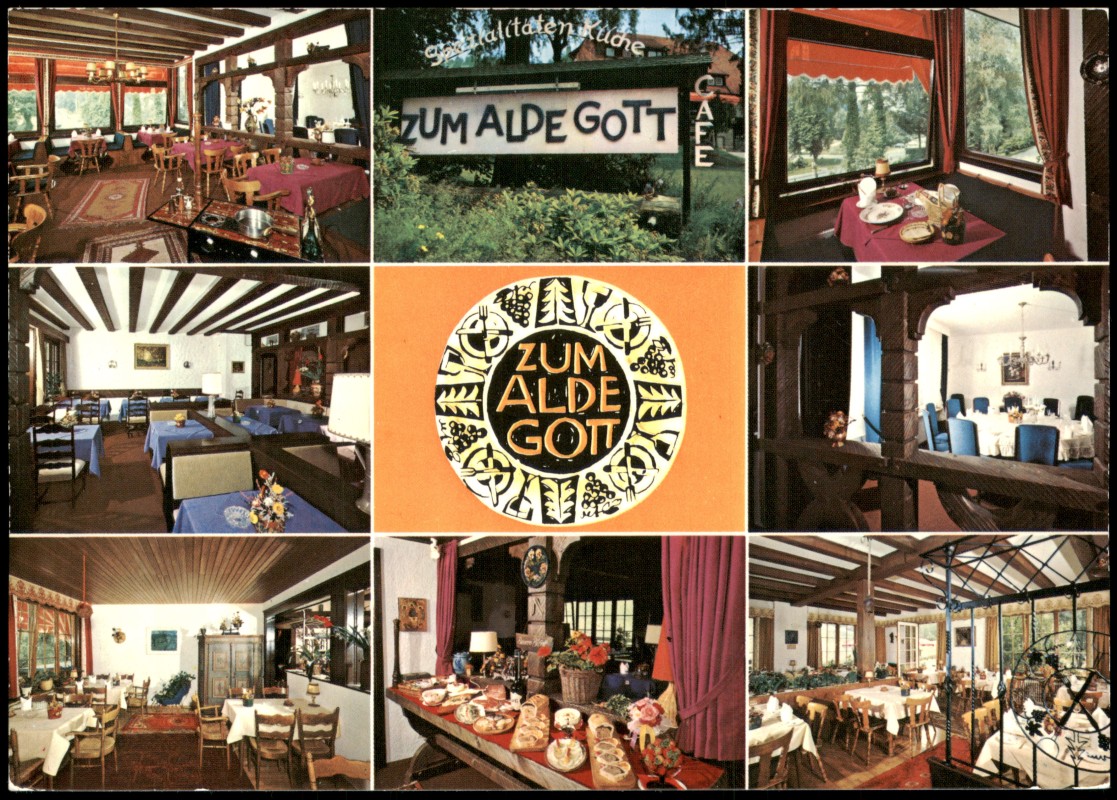 zoom: Image side vintage Postcard from 1985: Mehrbildkarte, Weinstube Zum ALDE GOTT:: Sasbachwalden