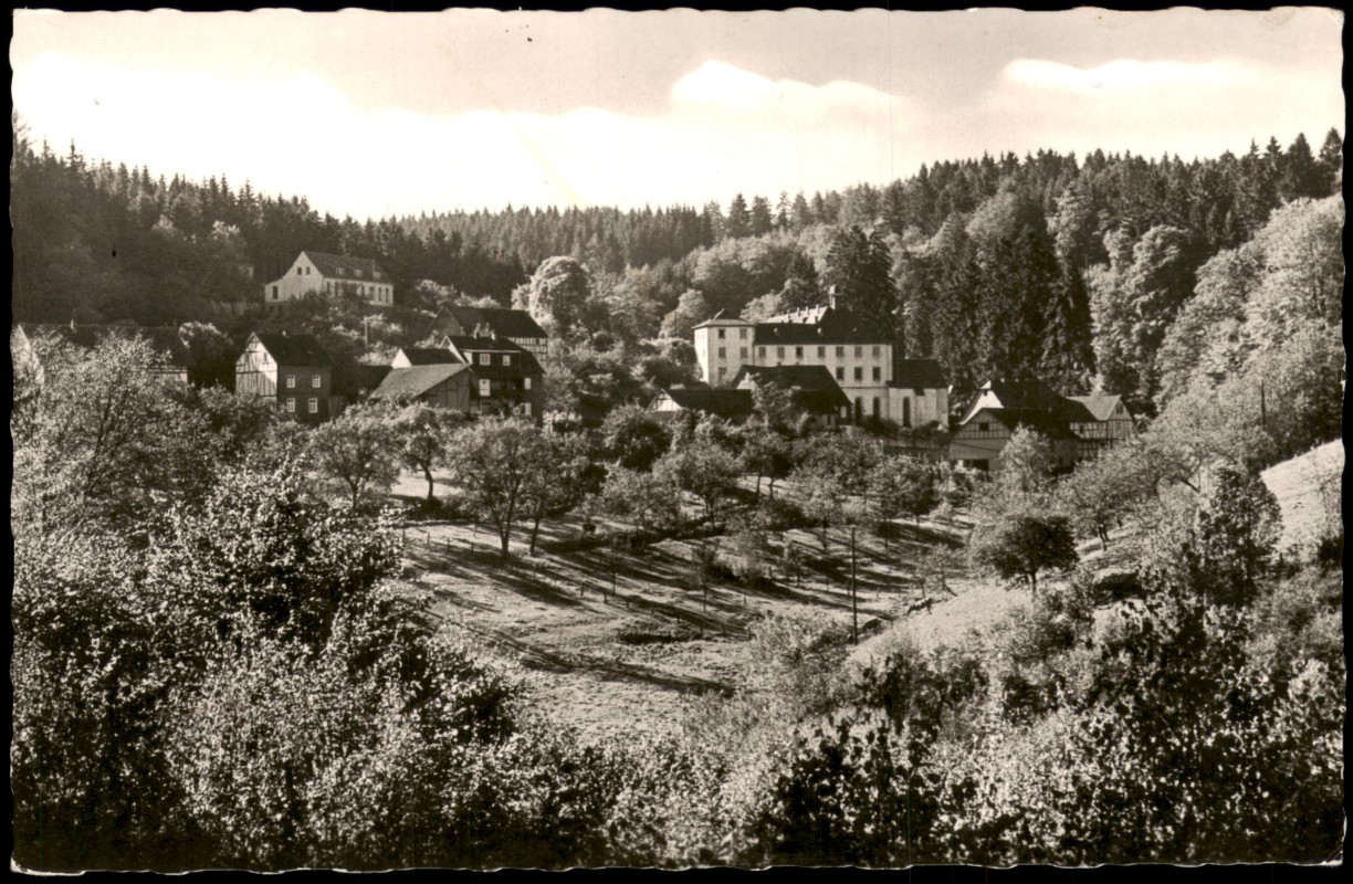 zoom: Image side vintage Postcard from 1965: Teilansicht mit Pension Haus Elisabeth:: Marienthal (Westerwald)