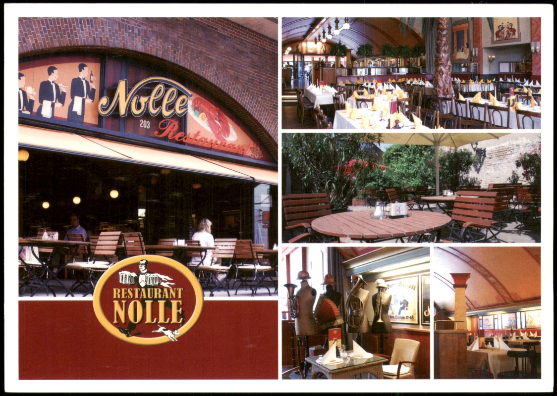 vergrößern: Bildseite historische Ansichtskarte von 2013: Mehrbildkarte Restaurant Nolle:: Berlin