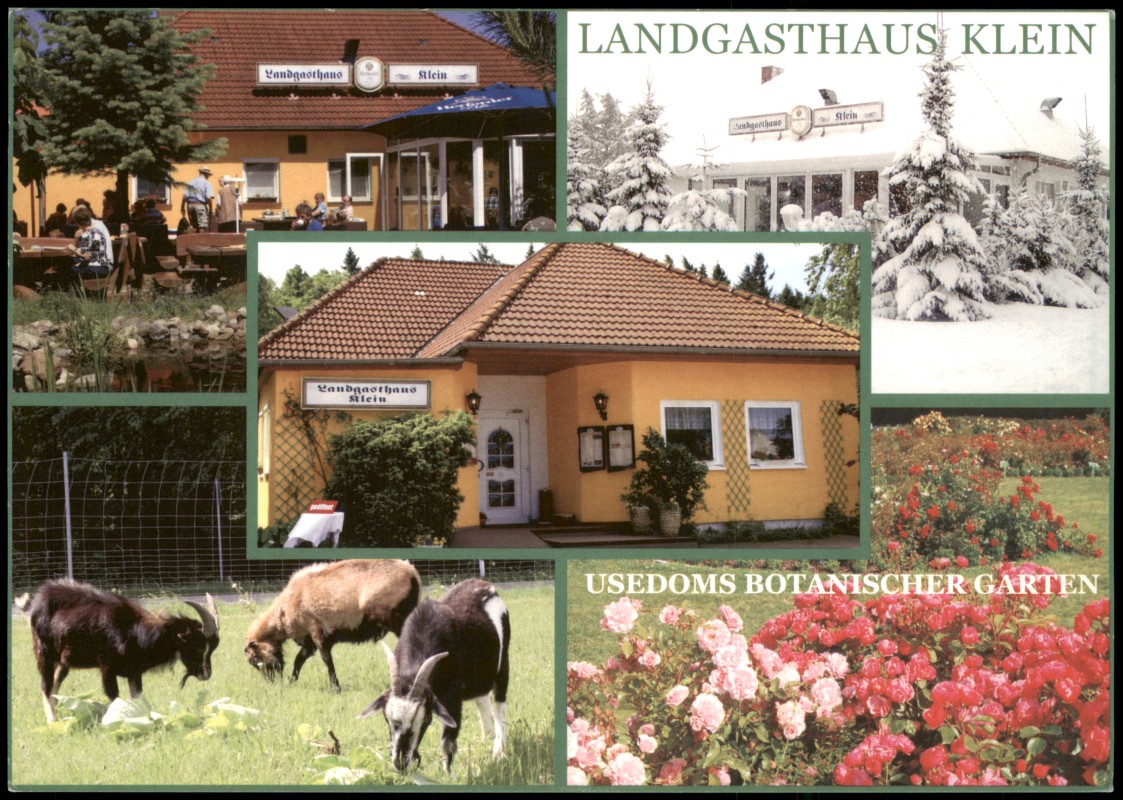 vergrößern: Bildseite historische Ansichtskarte von 2000: LANDGASTHAUS KLEIN Chauseeberg (Mehrbildkarte):: Mellenthin