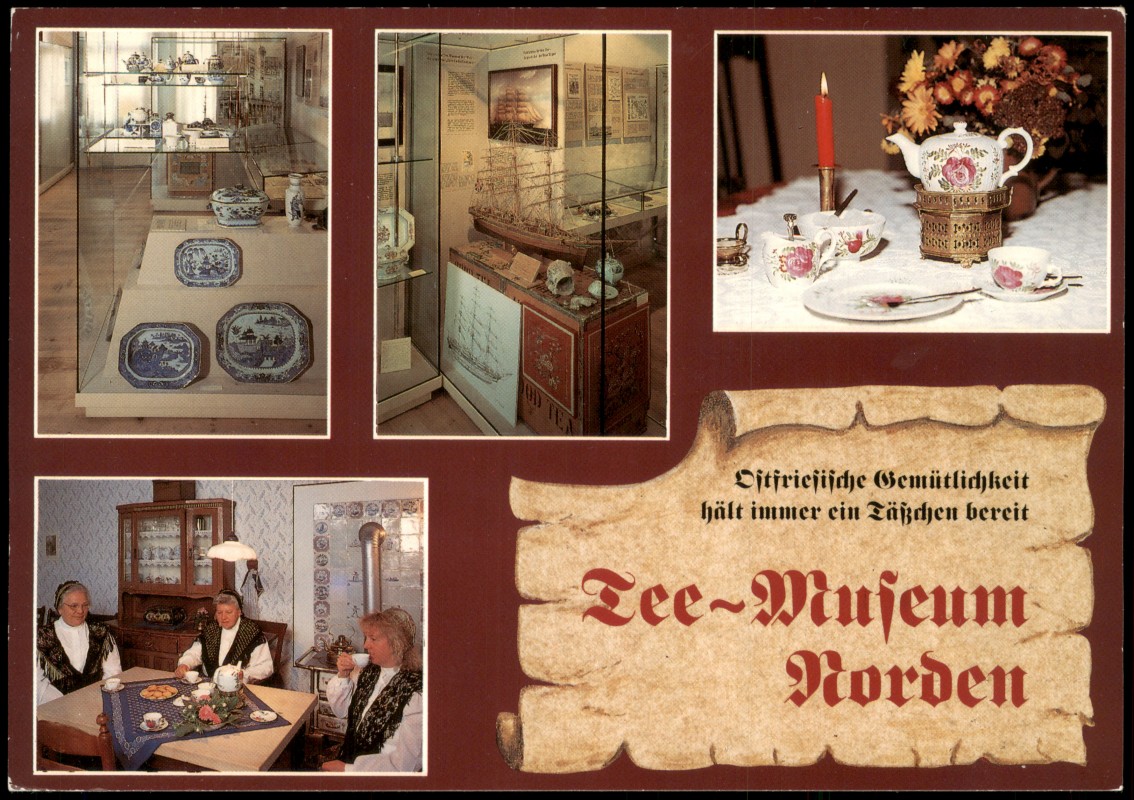 vergrößern: Bildseite historische Ansichtskarte von 1996: Tee-Museum Innenansichten 4 Bild:: Norden