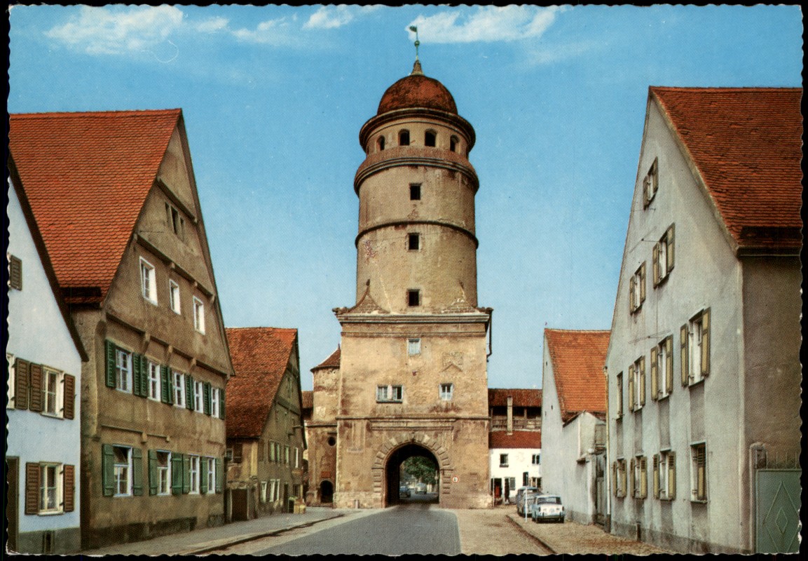 vergrößern: Bildseite historische Ansichtskarte von 1972: Löpsinger Tor:: Nördlingen