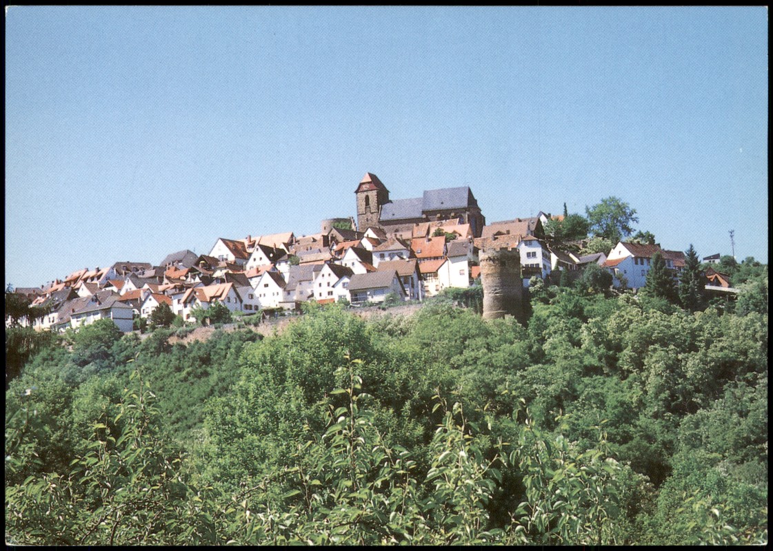 zoom: Image side vintage Postcard from 1984: Burg- und Weindorf:: Neuleiningen