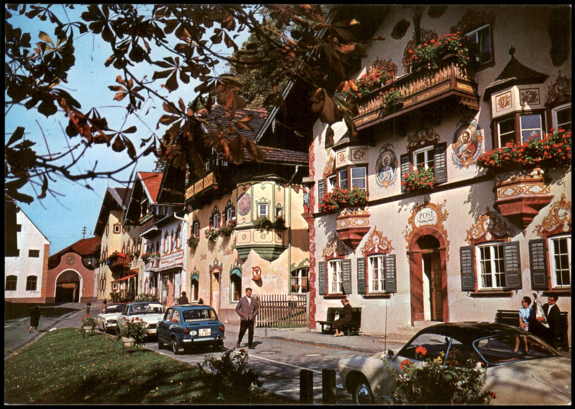 zoom: Image side vintage Postcard from 1969: Ortsansicht vom Kurort-Markt-Neubeuern am Inn:: Neubeuern (Lk Rosenheim)