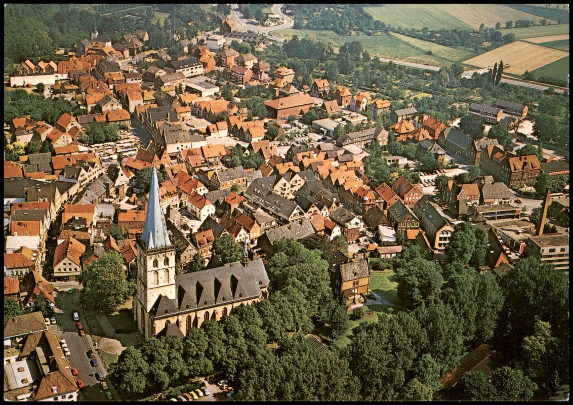zoom: Image side vintage Postcard from 1970: Ansichten Luftbild Lüdinghausen in Westf.:: Lüdinghausen