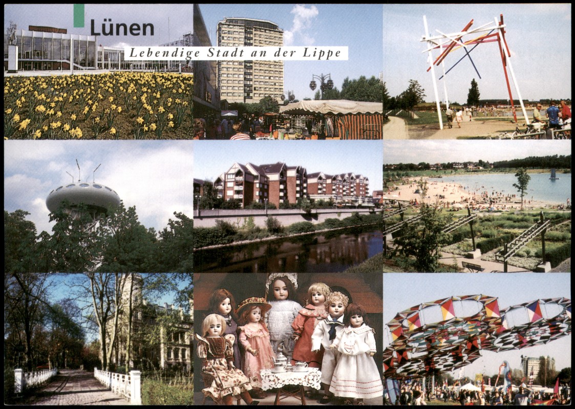 zoom: Image side vintage Postcard from 1995: Lünen an der Lippe div . Stadtansichten:: Lünen (Westfalen)