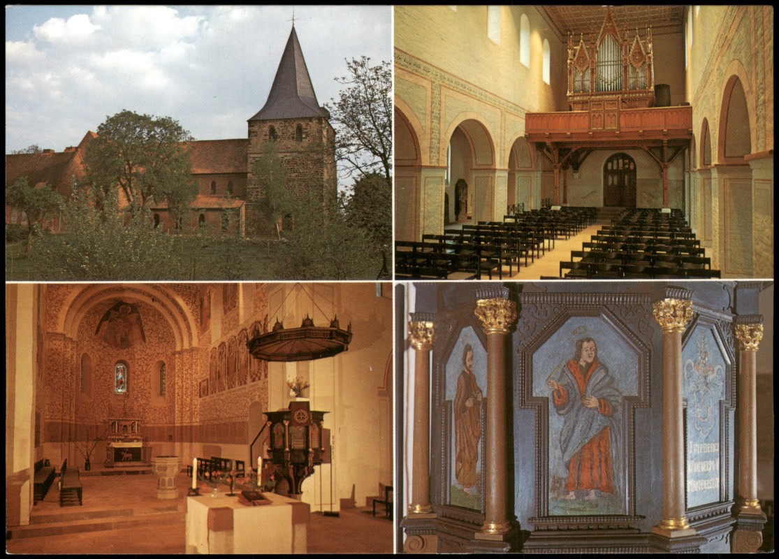zoom: Image side vintage Postcard from 2000: Mandelsloh St. Osdag Kirche erb. um 1180:: Mandelsloh-Neustadt am Rübenberge