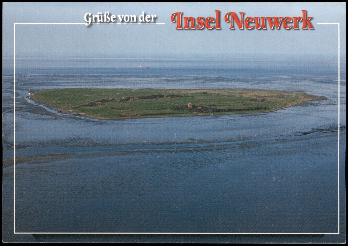 zoom: Image side vintage Postcard from 2005: Luftbild Luftaufnahmen Insel Neuwek:: Insel Neuwerk-Hamburg