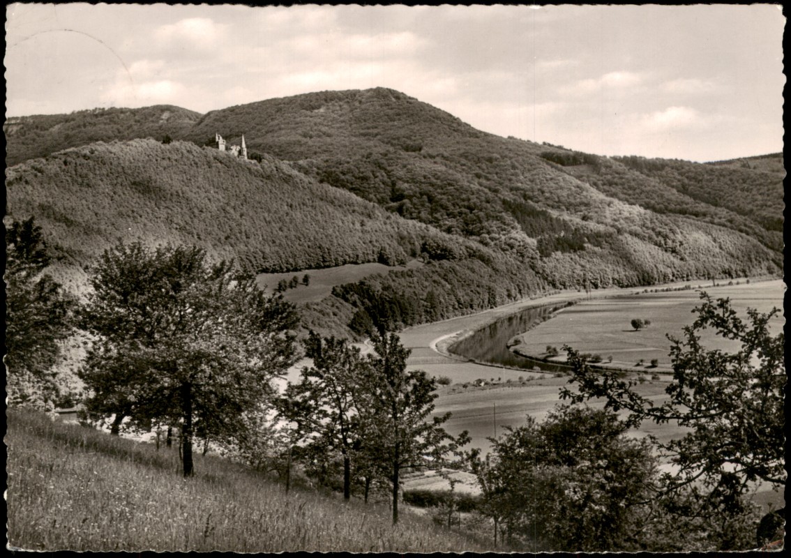zoom: Image side vintage Postcard from 1959: Schloss Rothestein mit Hörne im Werratal Bad Sooden-Allendorf:: Bad Sooden-Bad Sooden-Allendorf