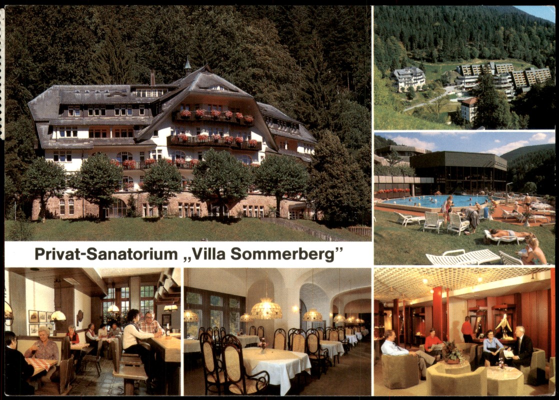 vergrößern: Bildseite historische Ansichtskarte von 2010: Mehrbildkarte vom Privat-Sanatorium ,,Villa Sommerberg":: Bad Rippoldsau-Schapbach