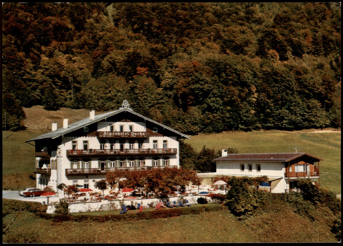 vergrößern: Bildseite historische Ansichtskarte von 1980: Alpenhotel Fuchs:: Nonn-Bad Reichenhall