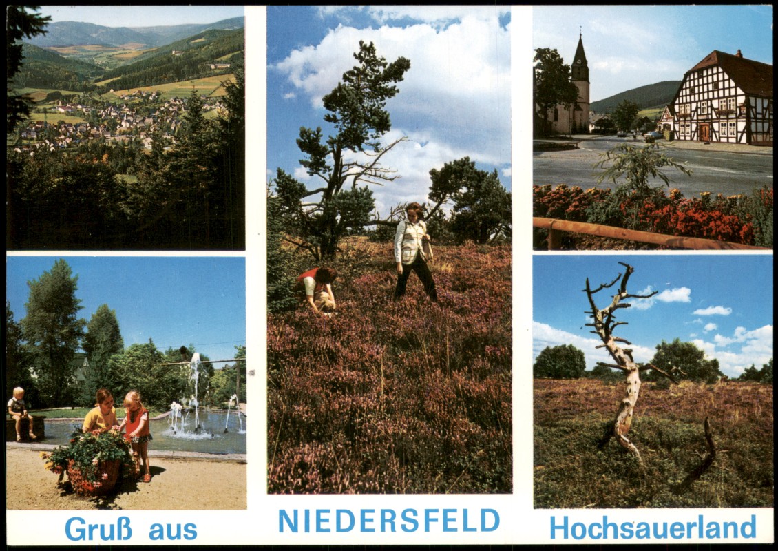 vergrößern: Bildseite historische Ansichtskarte von 1990: Stadt Umland Brunnen - Mehrbildkarte:: Niedersfeld-Winterberg