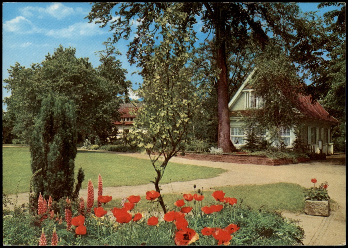 vergrößern: Bildseite historische Ansichtskarte von 1985: Stadtteilansichten Nordhorn Stadtpark:: Blanke-Nordhorn