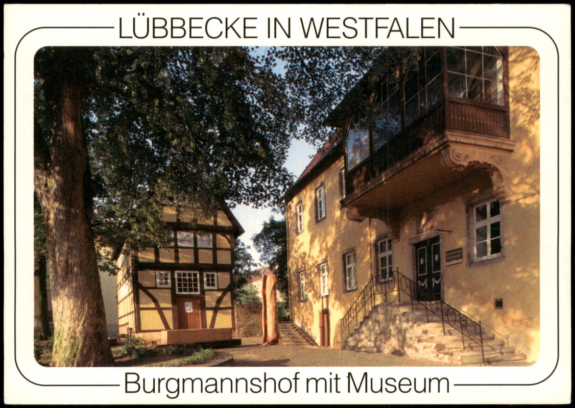 zoom: Image side vintage Postcard from 2000: Ansicht Lübbecke in Westfalen Burgmannshof mit Museum:: Lübbecke (Westfalen)