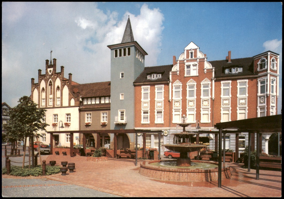 zoom: Image side vintage Postcard from 1990: Bierbrunnen Lübbercke Westfalen Panorama Bierbrunnen:: Lübbecke (Westfalen)