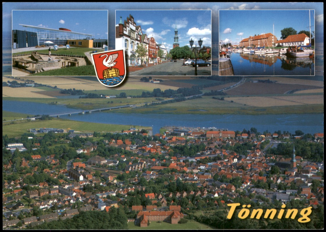 zoom: Image side vintage Postcard from 2010: Luftbild vom Bade- und Luftkurort Tönning/Eider, Mehrbildkarte:: Tönning (Amt Eiderstedt)