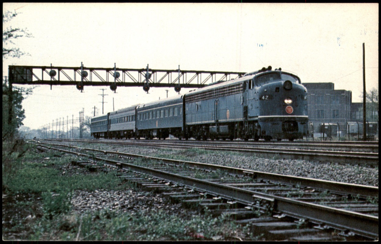zoom: Image side vintage Postcard from 1979: Eisenbahn Zug Lokomotive Missouri Pacific MISSOURI RIVER EAGLE::