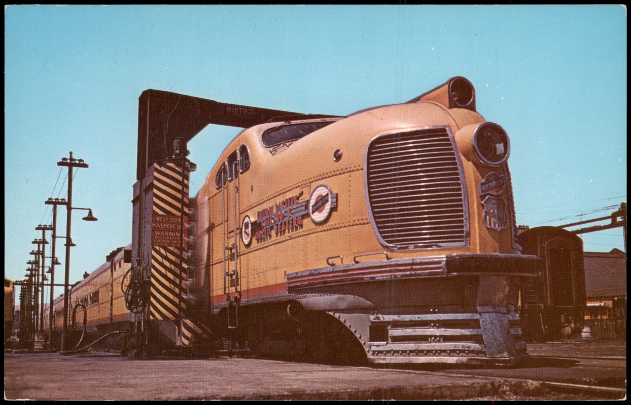 zoom: Image side vintage Postcard from 1977: Eisenbahn Zug Lokomotive CHICAGO & NORTHWESTERN RY Railroad::
