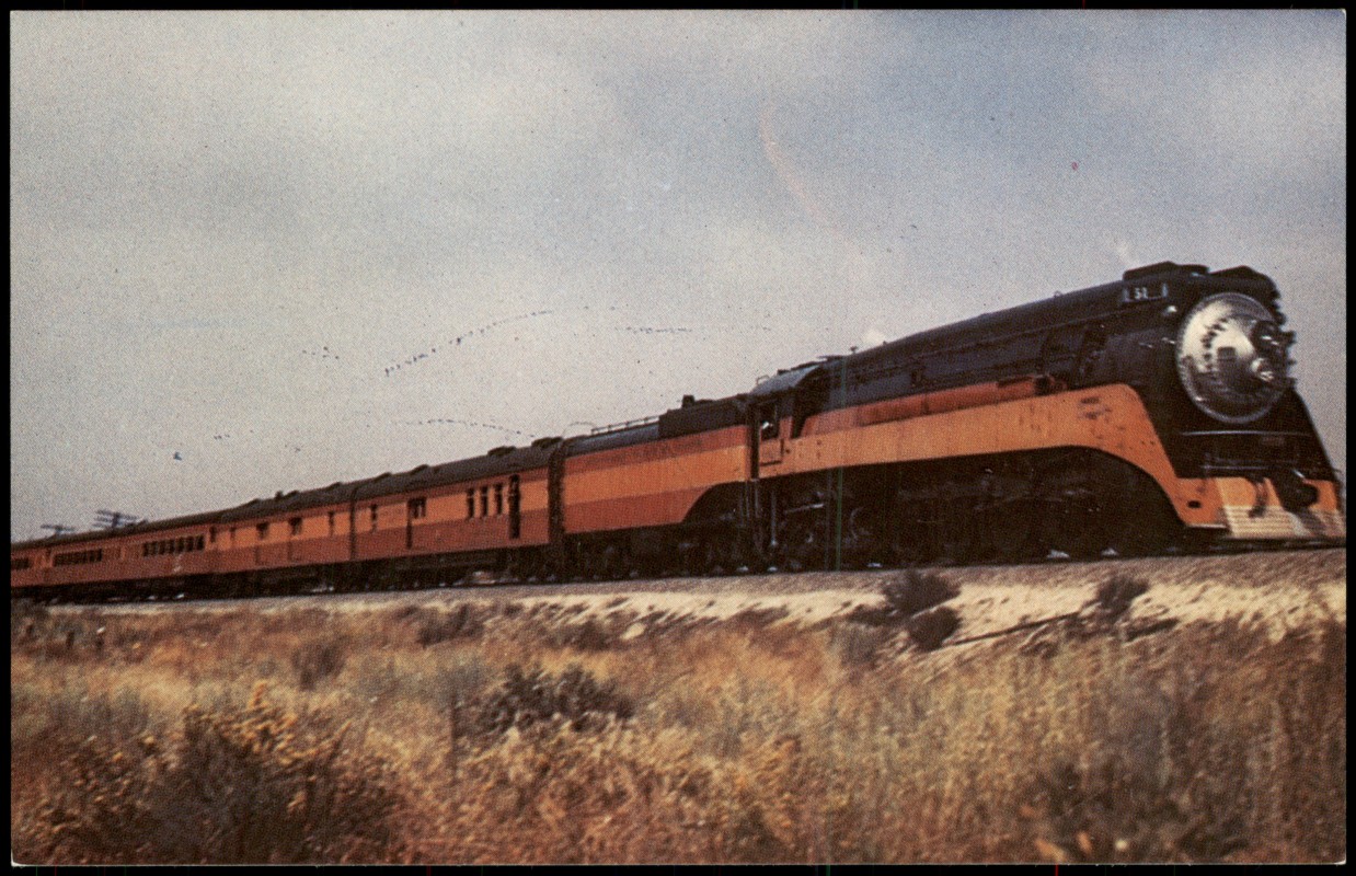 zoom: Image side vintage Postcard from 1977: Eisenbahn Zug Lokomotive THE SAN JOAQUIN DAYLIGHT Railroad::