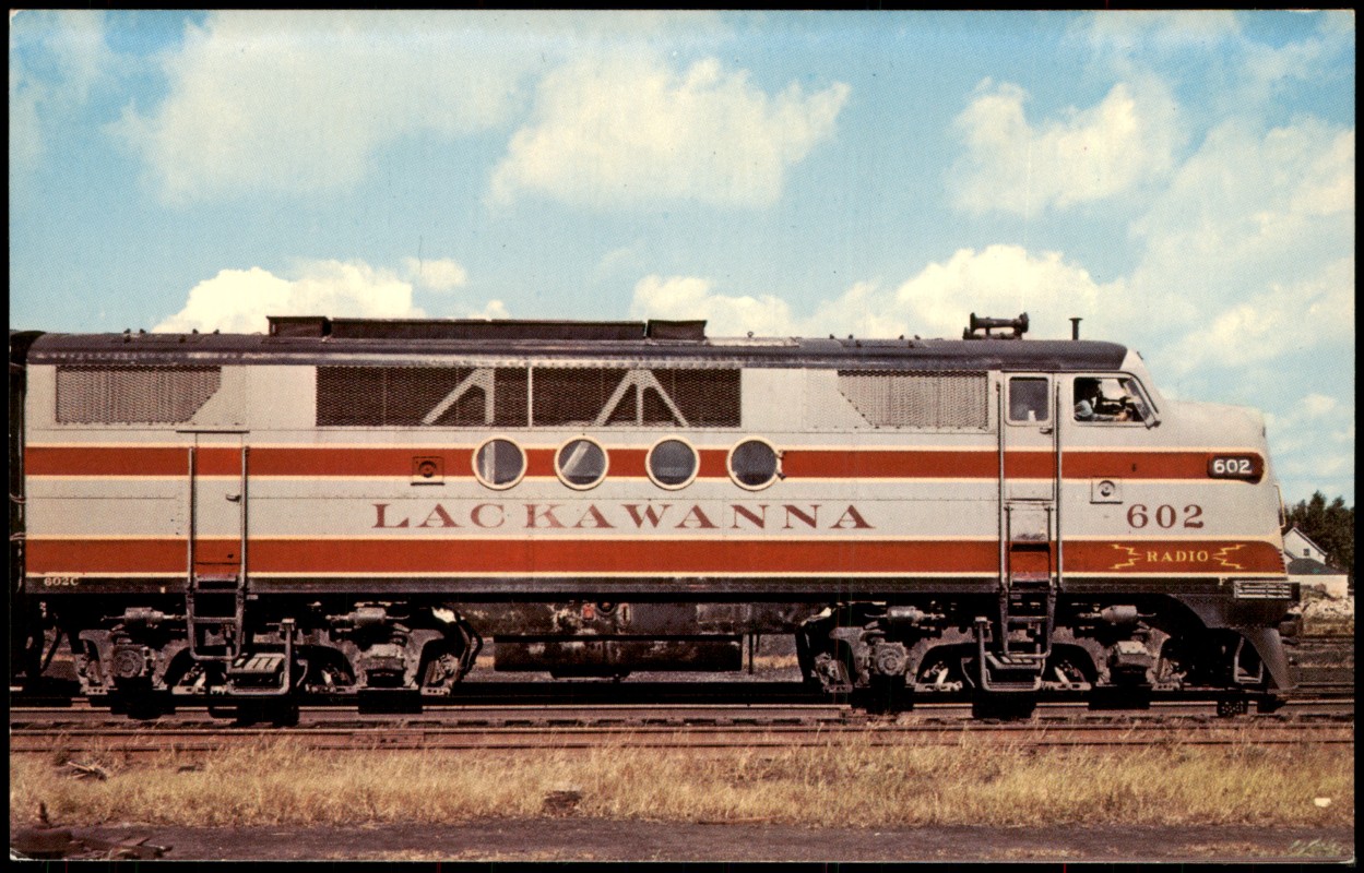 zoom: Image side vintage Postcard from 1971: Eisenbahn Zug Lokomotive LACKAWANNA 602 Railroad USA::