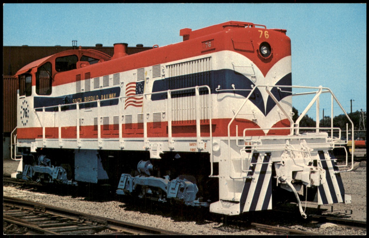 zoom: Image side vintage Postcard from 1978: Eisenbahn Zug Lokomotive SOUTH BUFFALO RAILWAY Railroad USA::