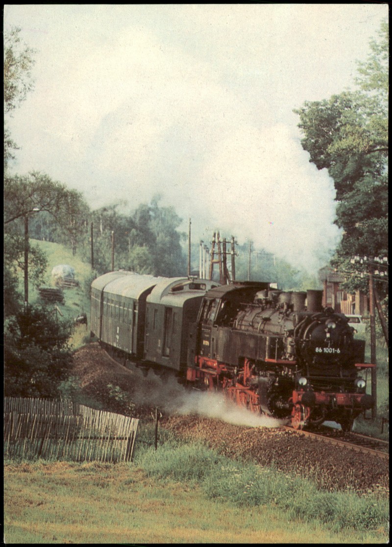 zoom: Image side vintage Postcard from 1983: Dampflokomotive Traditionsdampflokomotive 86 1001::