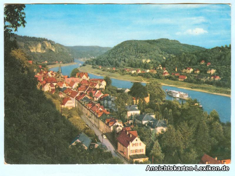 zoom: Image side vintage Postcard from 1978: Sächsische Schweiz:: Wehlen