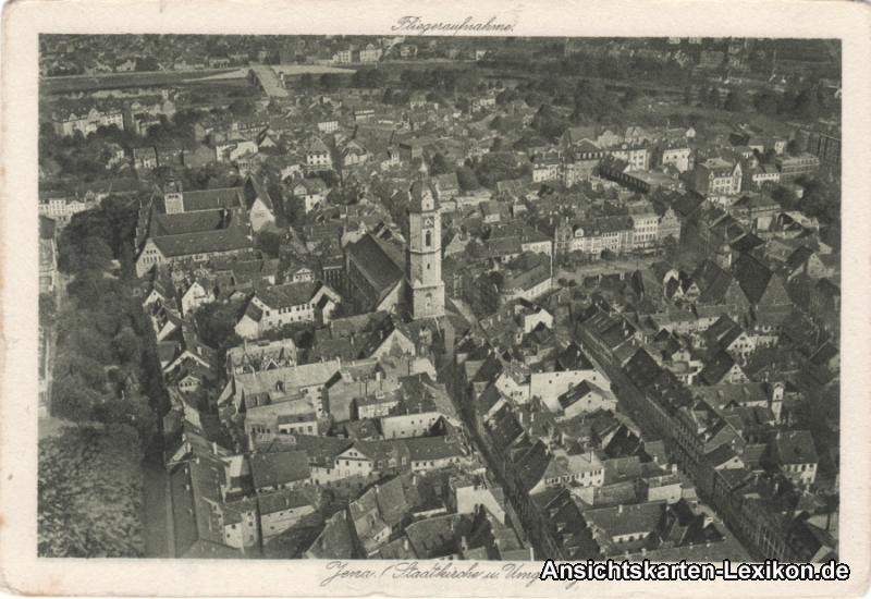 Fliegeraufnahme Stadtkirche Und Umgebung Jena Ansichtskarten Lexikon