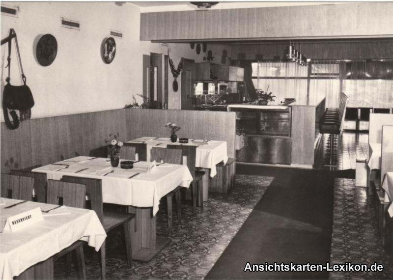 vergrößern: Bildseite historische Ansichtskarte von 1970: Interhotel - Panorama (Innenansicht):: Oberhof (Thüringen)