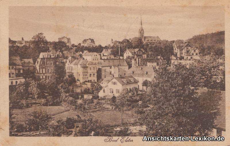 vergrößern: Bildseite historische Ansichtskarte von 1925: Gesamtansicht:: Bad Elster