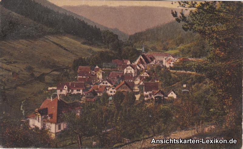 zoom: Image side vintage Postcard from 1922: Totale:: Bad Teinach-Zavelstein