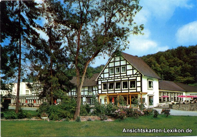 vergrößern: Bildseite historische Ansichtskarte von 1992: Hotel - Restaurant Winterscheidermühle:: Hennef (Sieg)