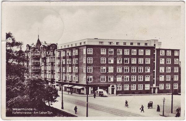 Hafenstraße am Leher Tor Wesermünde Bremerhaven Ansichtskarten