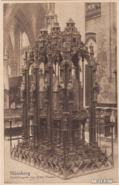vergrößern: Bildseite historische Ansichtskarte von 1922: Sebaldusgrab - Kirche:: Nürnberg