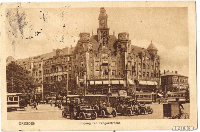 vintage Postcard from 1914: Eingang zur Pragerstrasse:: Seevorstadt-Dresden