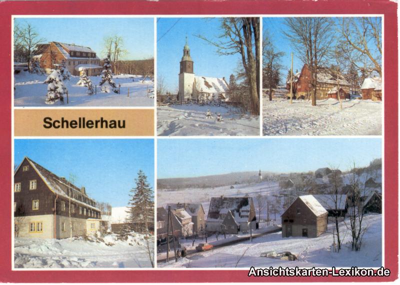 vintage Postcard from 1984: Schellerhau - Ansichten:: Schellerhau-Altenberg (Saxony)